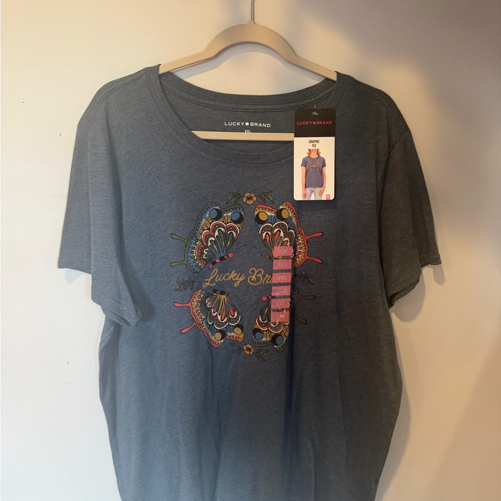Lucky Brand Denim-Blue Crewneck Tee